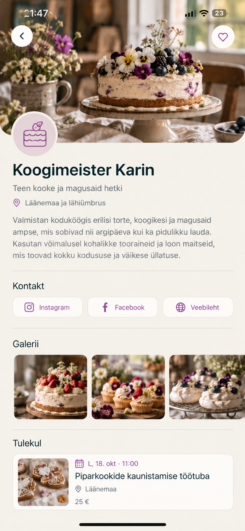 Koogimeister Karini tegija profiil siini äpis